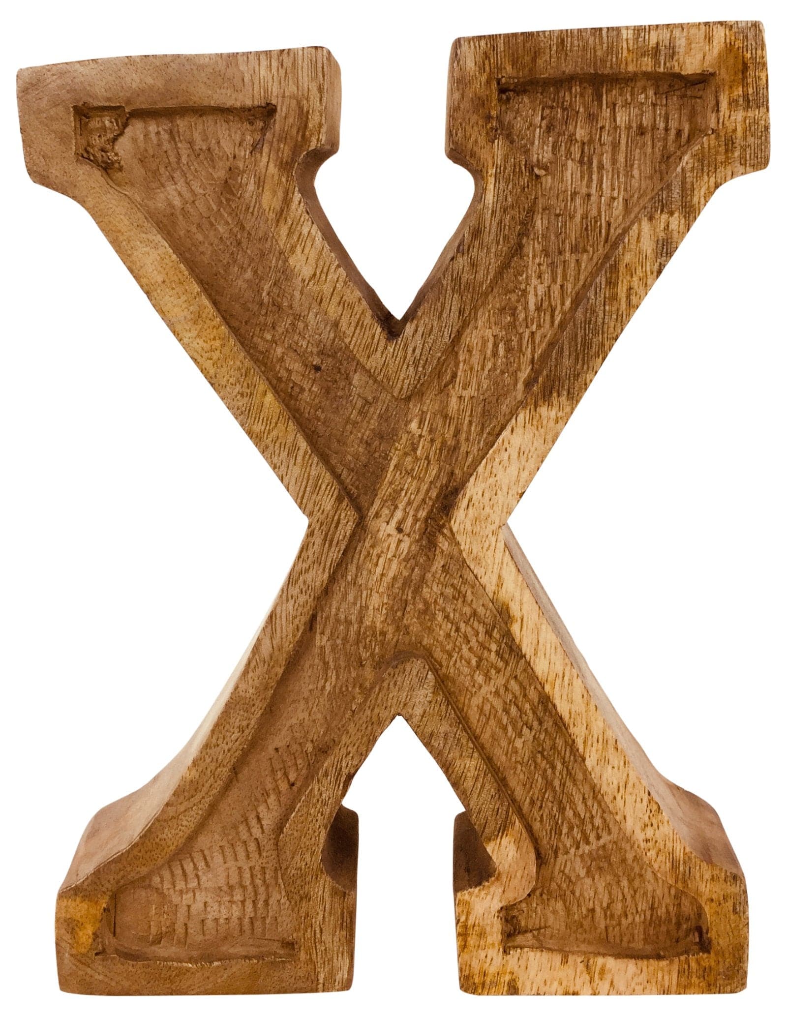 Hand Carved Wooden Embossed Letter X - Price Crash Furniture