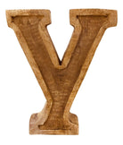 Hand Carved Wooden Embossed Letter Y - Price Crash Furniture