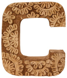 Hand Carved Wooden Flower Letter C - Price Crash Furniture