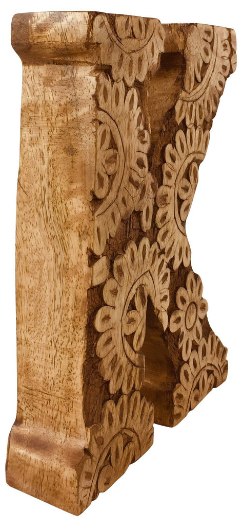 Hand Carved Wooden Flower Letter K - Price Crash Furniture