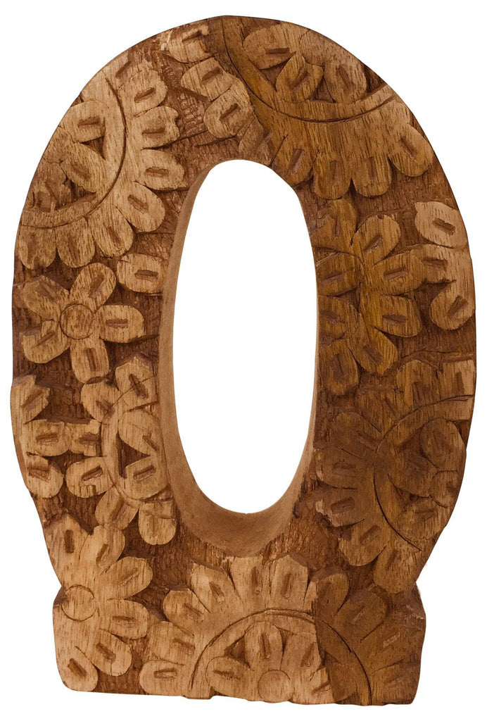 Hand Carved Wooden Flower Letter O - Price Crash Furniture