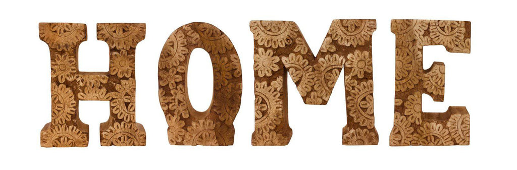 Hand Carved Wooden Flower Letters Home - Price Crash Furniture