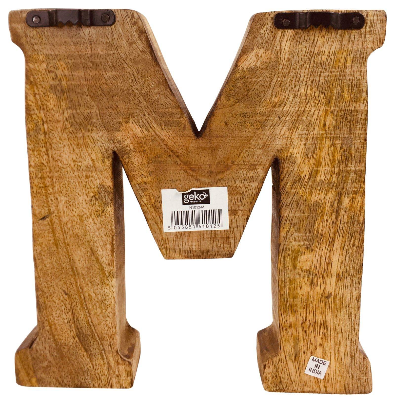 Hand Carved Wooden Geometric Letters Mum - Price Crash Furniture