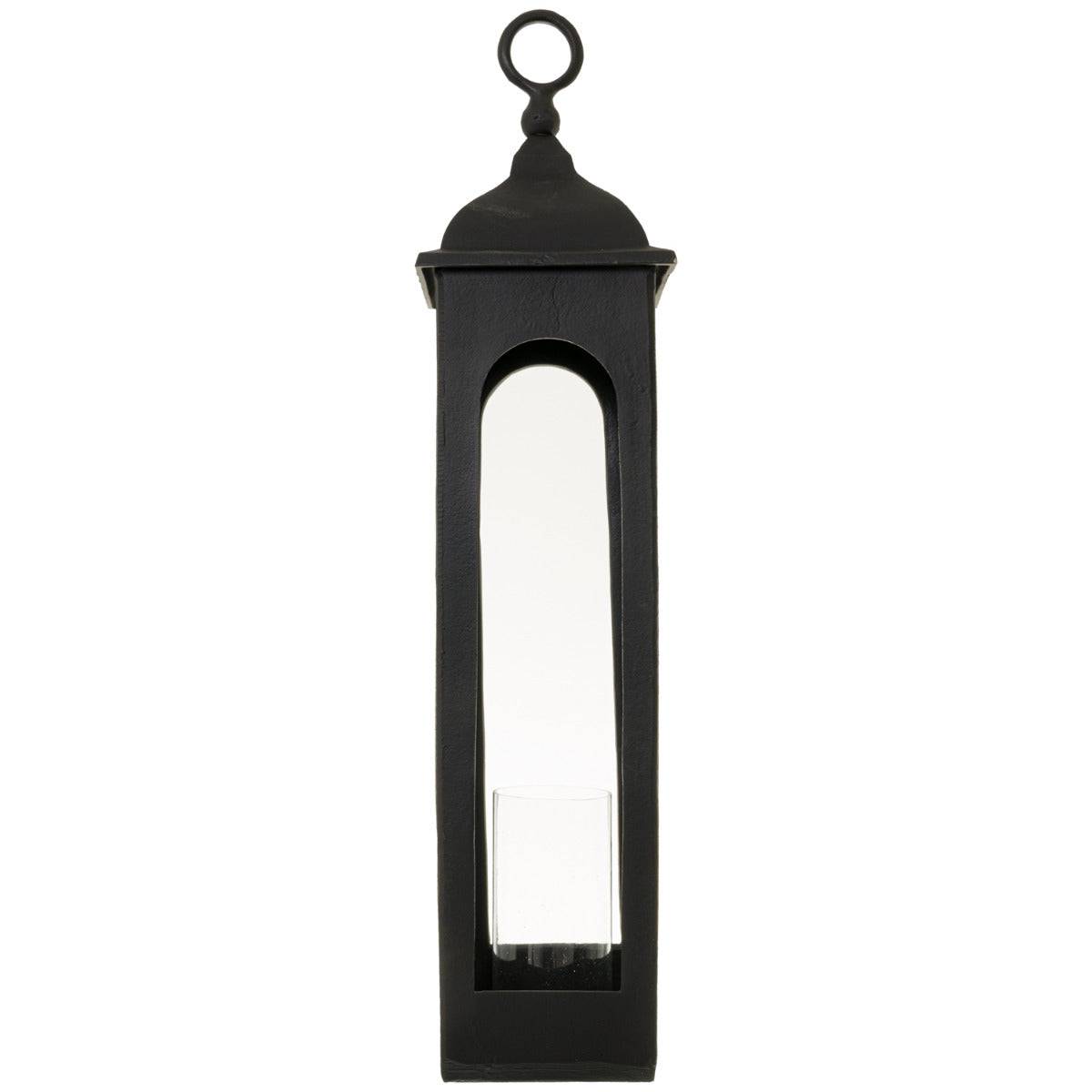 Farrah Collection Black Cast Tall Loop Top Lantern - Price Crash Furniture