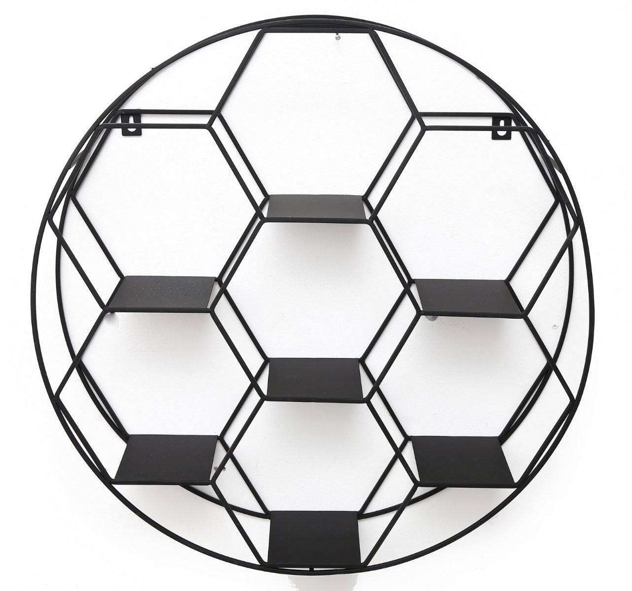 Hexagon Cut Round Wire Wall Shelf 67cm - Price Crash Furniture