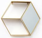 Hexagon Golden Mirror Unit - Price Crash Furniture