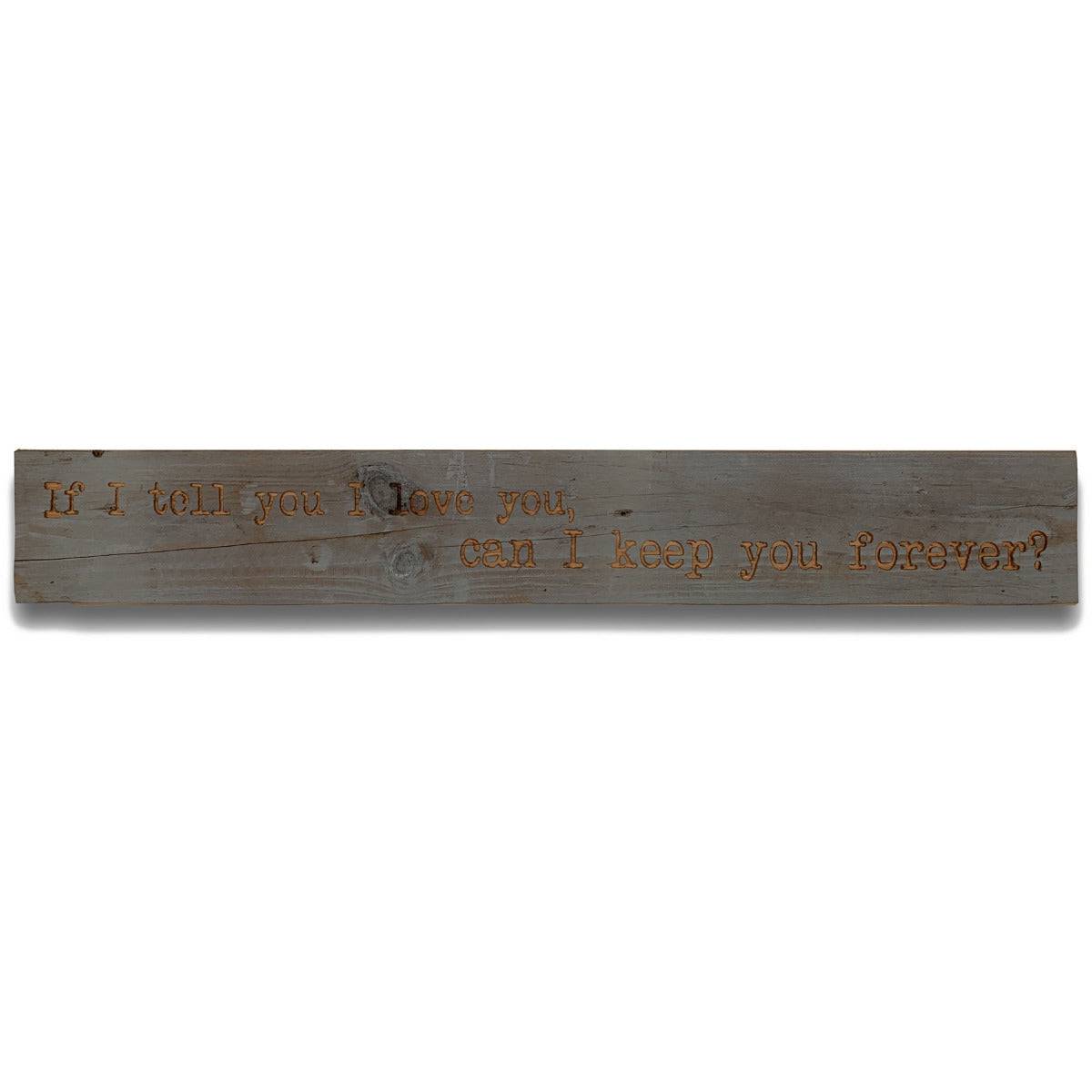 I Love You Grey Wash Wooden Message Plaque - Price Crash Furniture