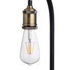 Industrial Black And Brass Floor Lamp Inc Bulb - Price Crash Furniture