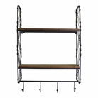 Industrial Style Wall Shelving Unit With Coat Hooks - Price Crash Furniture