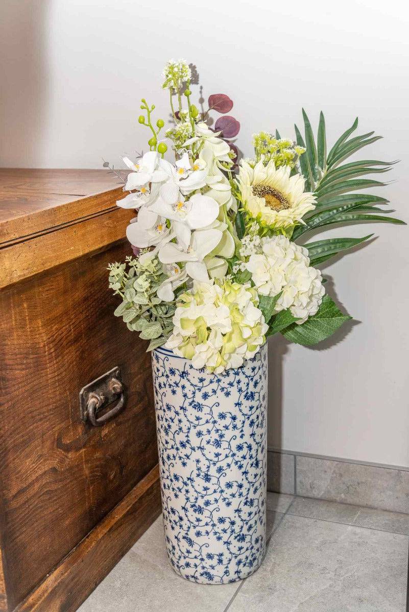 Jane Blue & White Floral Umbrella Stand - Price Crash Furniture