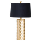 Jem Honey Comb Gold Table Lamp With Black Velvet Shade - Price Crash Furniture