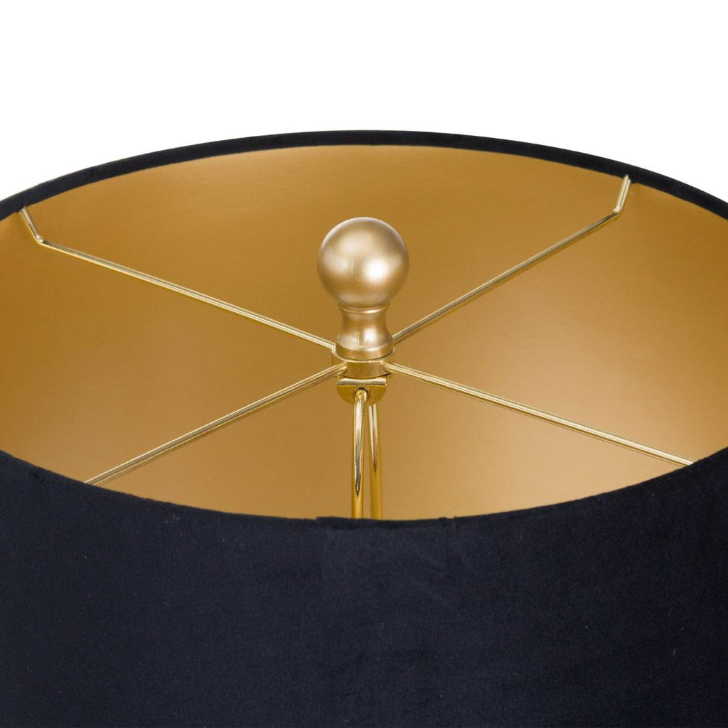 Jem Honey Comb Gold Table Lamp With Black Velvet Shade - Price Crash Furniture