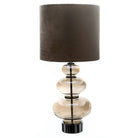 Justicia Metallic Glass Lamp With Velvet Shade - Price Crash Furniture