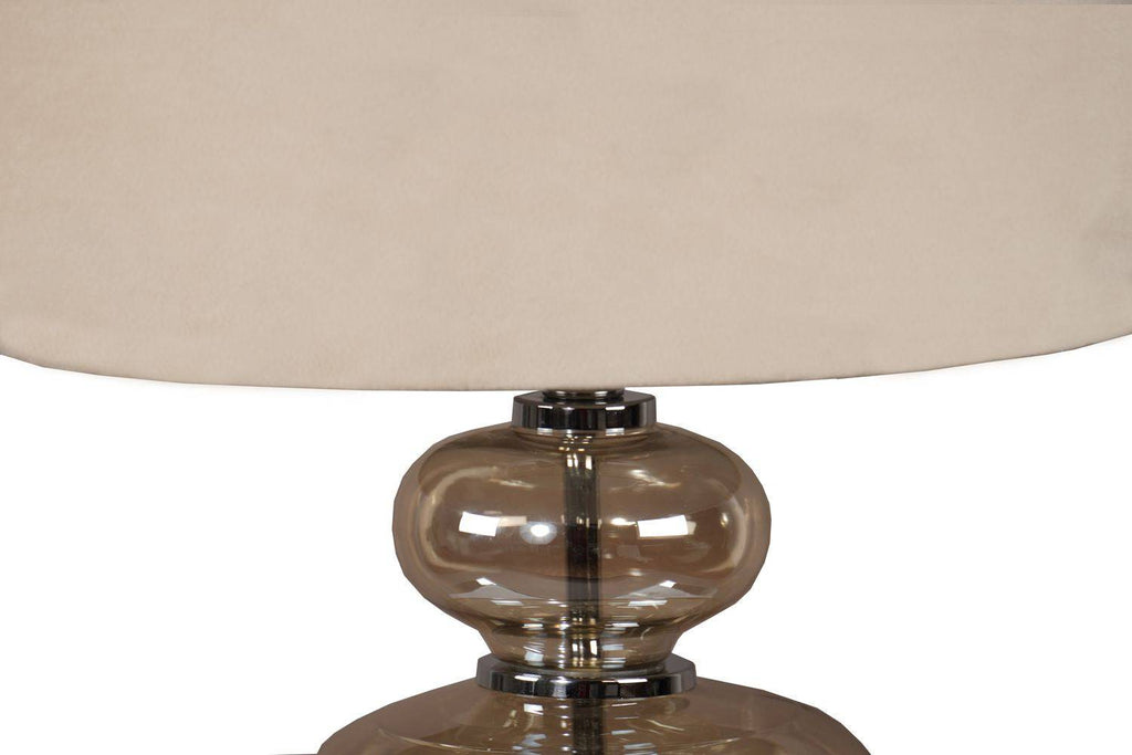 Justicia Metallic Glass Lamp With Velvet Shade - Price Crash Furniture