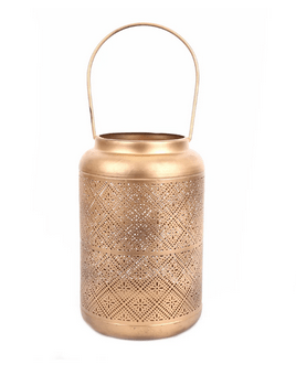 Large Copper Cut Out Design Lantern 41cm - Price Crash Furniture