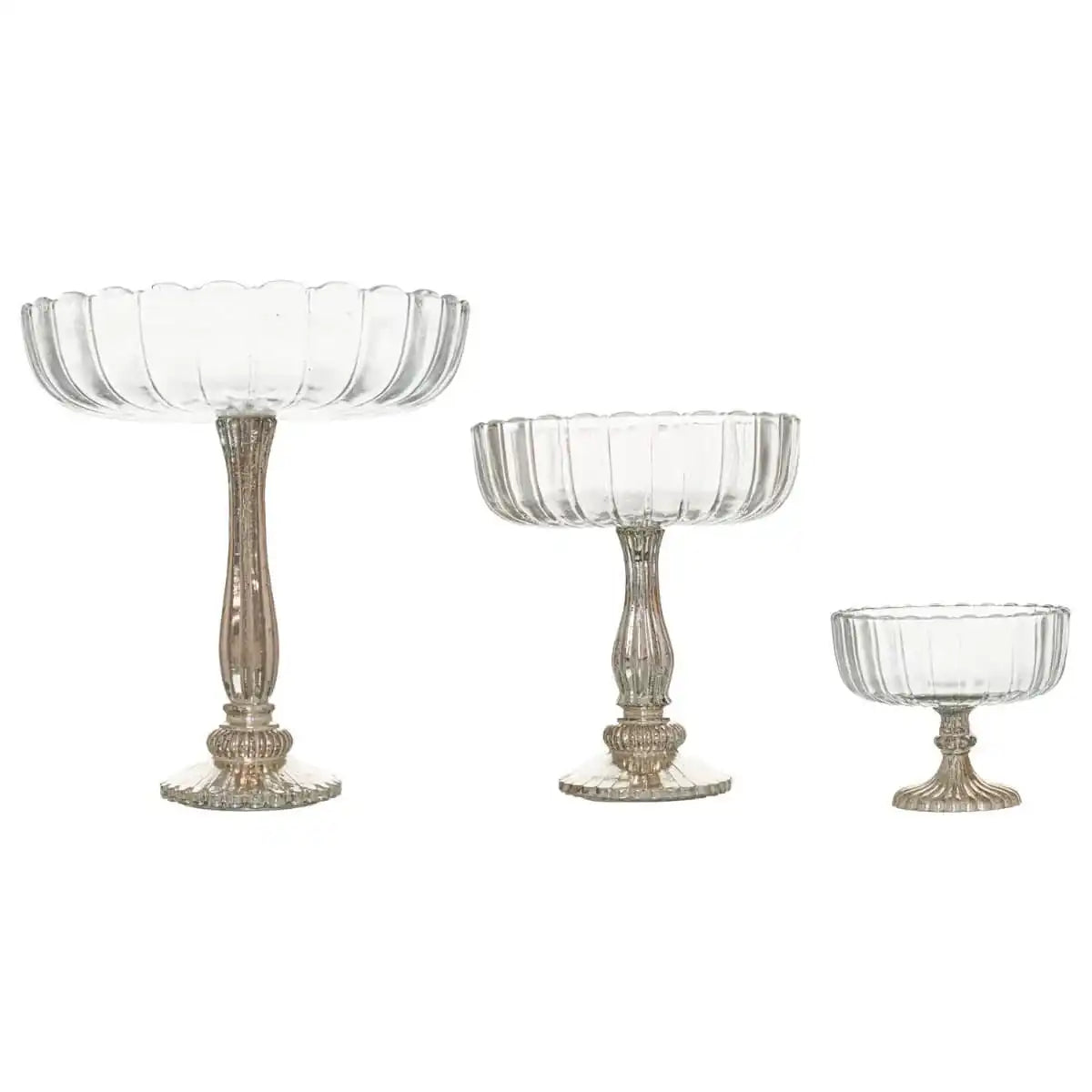 Large Fluted Glass Display Bowl - Price Crash Furniture