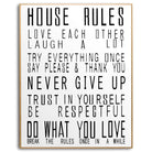 Large Glass House Rules Wall Art - Price Crash Furniture