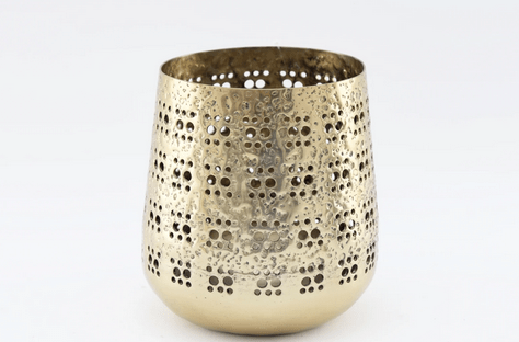 Large Gold Candle Pot 20cm - Price Crash Furniture