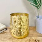 Large Gold Candle Pot 20cm - Price Crash Furniture