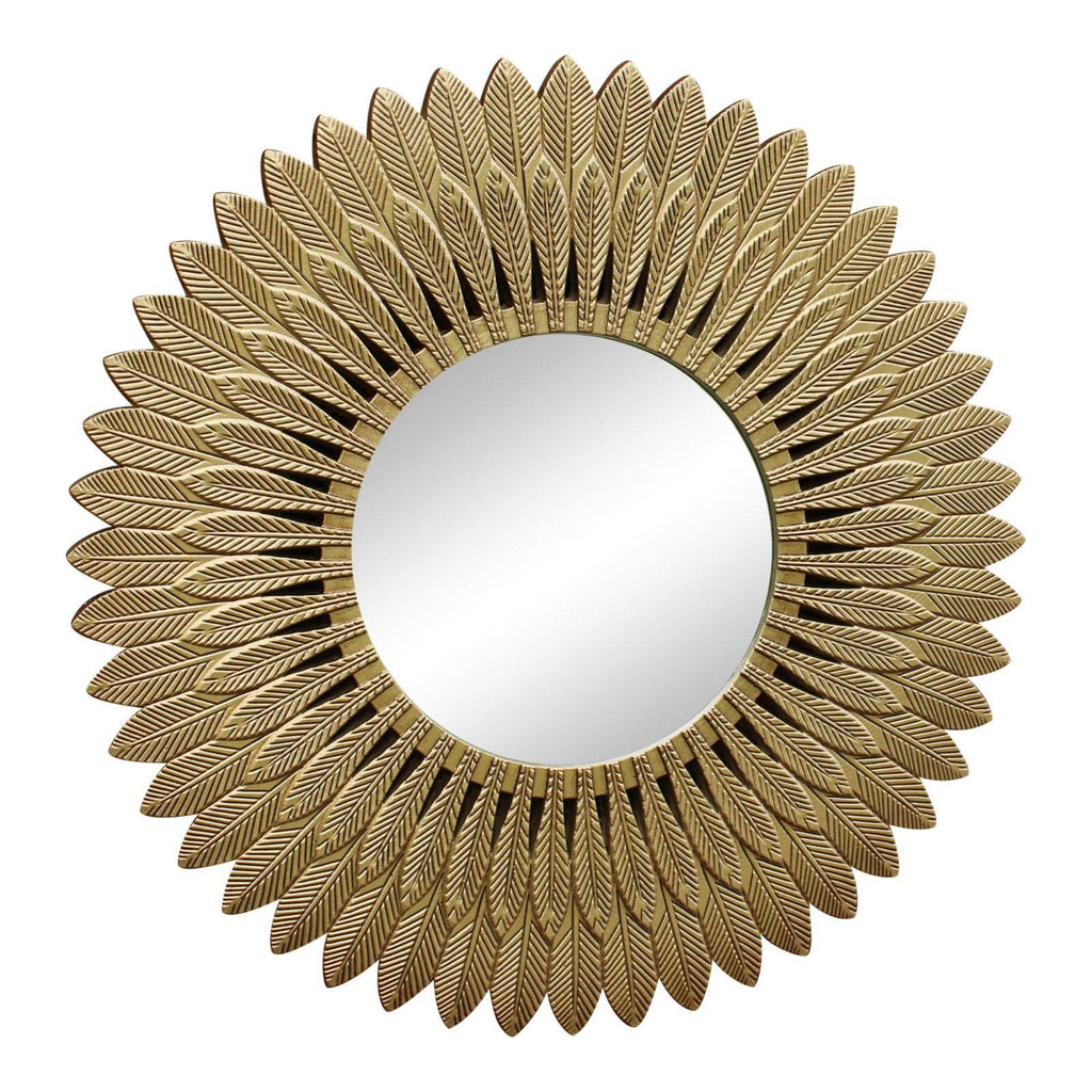 Large Gold Feather Design Mirror - Price Crash Furniture