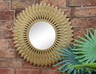 Large Gold Feather Design Mirror - Price Crash Furniture