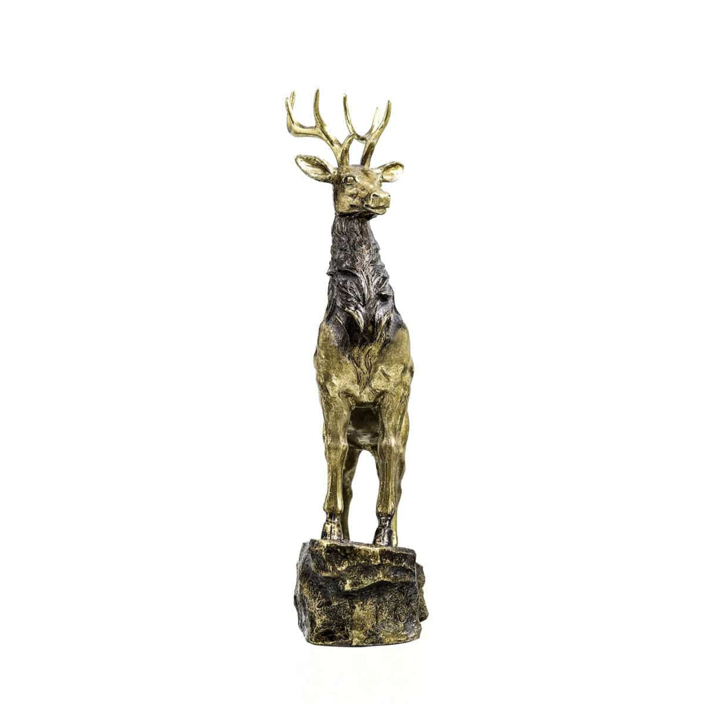 Large Gold Standing Stag Ornament - Price Crash Furniture