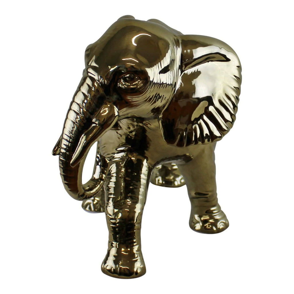 Large Golden Elephant Ornament 34cm - Price Crash Furniture