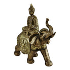 Large Jewelled Buddha On Elephant Ornament, 24cm - Price Crash Furniture