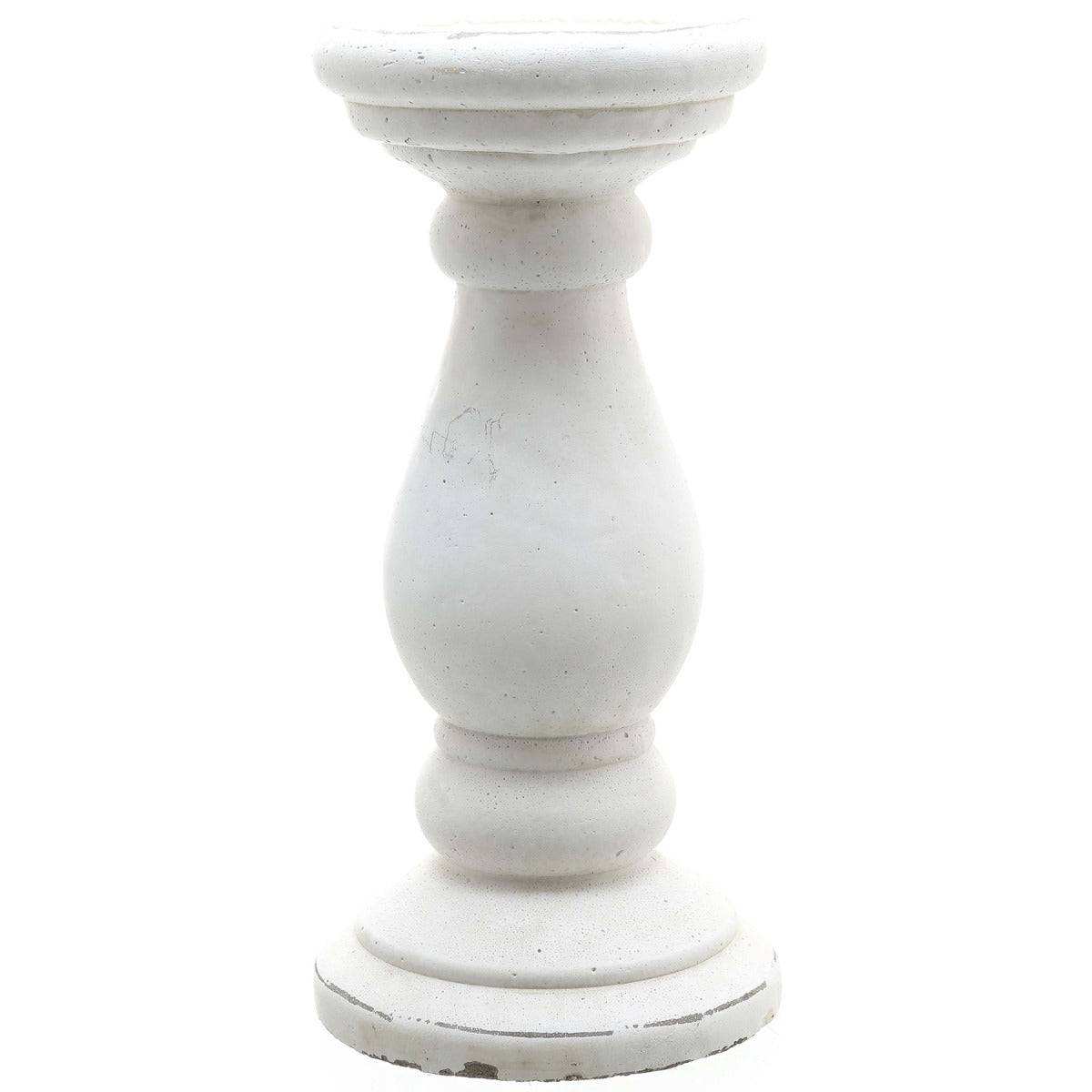 Large Matt White Ceramic Candle Holder - Price Crash Furniture