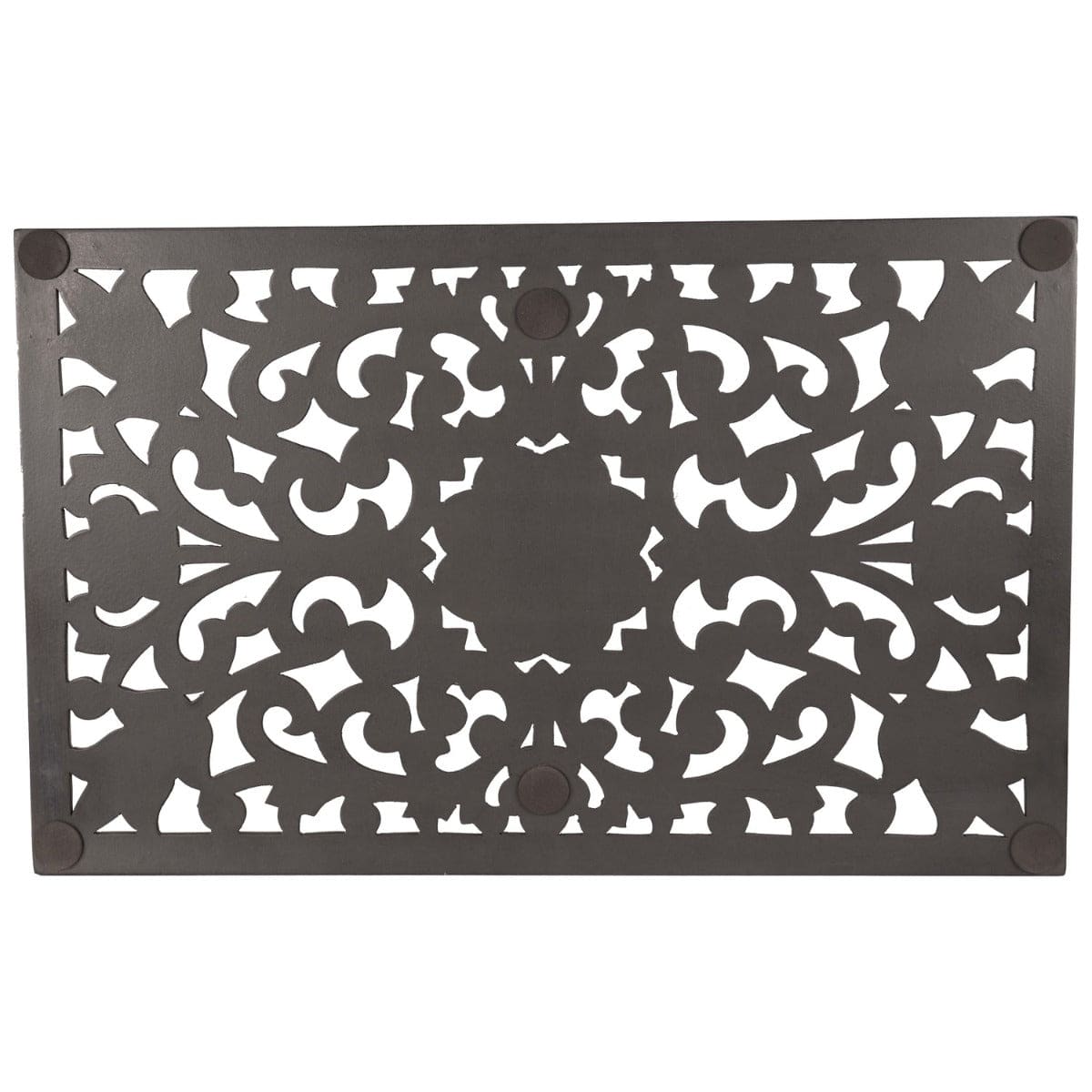 Large Rectangular Carved Metallic Hampton Tray - Price Crash Furniture