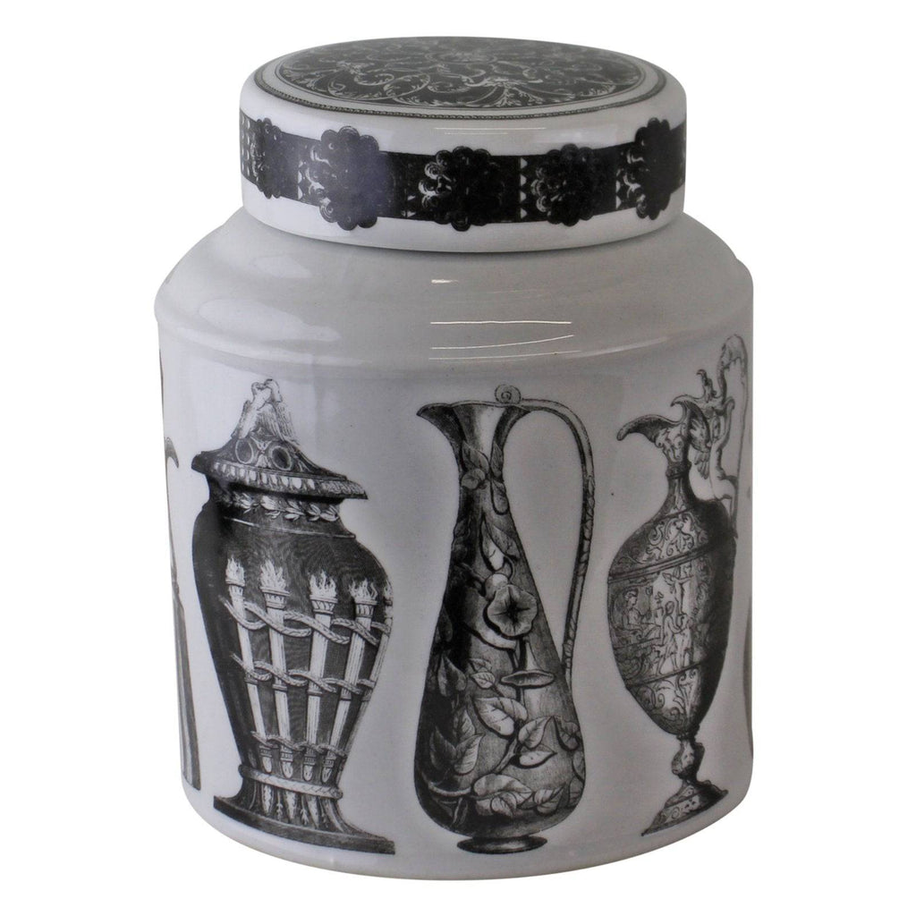 Large Round Grecian Style Porcelain Jar, Grecian Figures - Price Crash Furniture