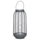 Large Silver And Grey Glowray Wire Lantern - Price Crash Furniture