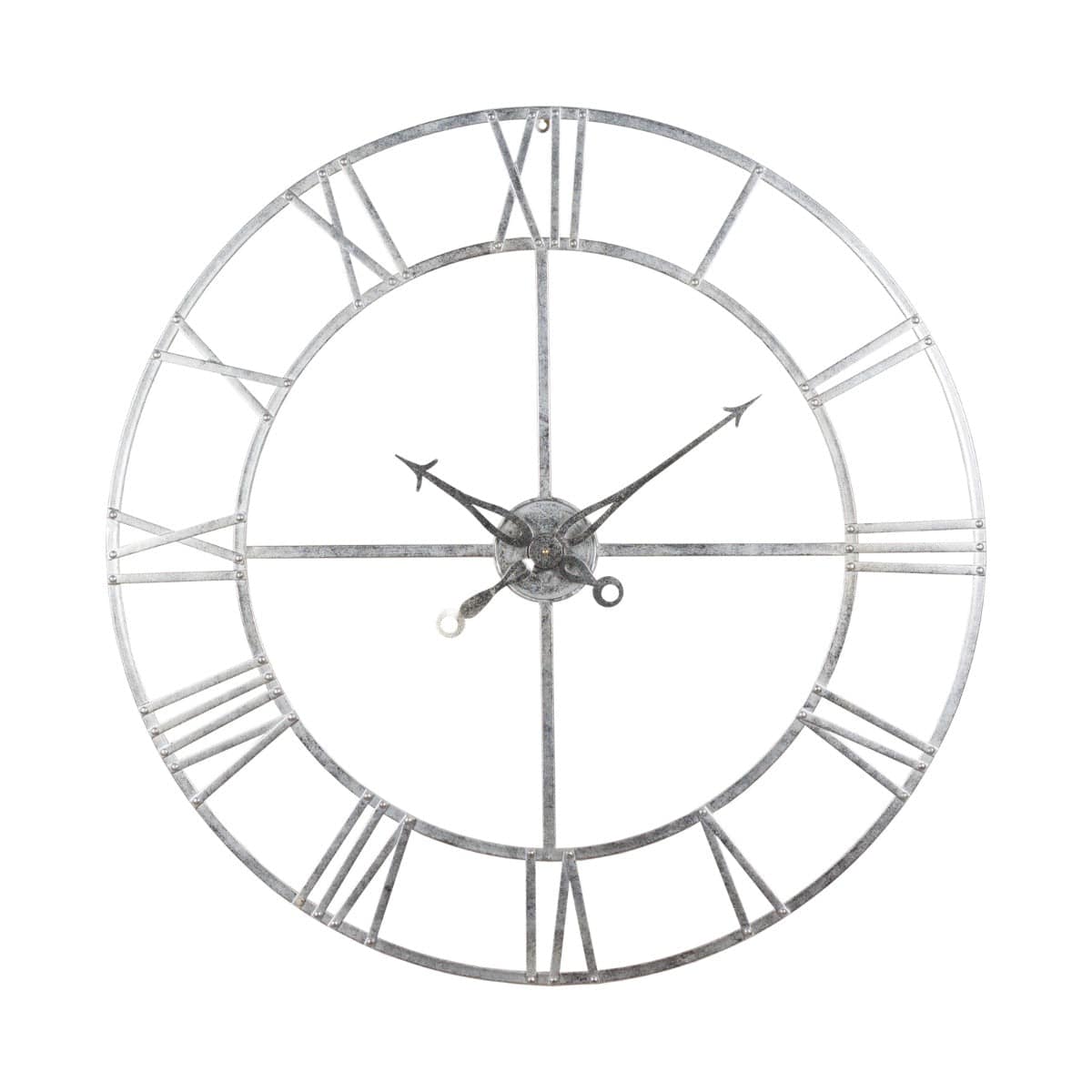 Large Silver Foil Skeleton Wall Clock - Price Crash Furniture