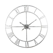 Large Silver Foil Skeleton Wall Clock - Price Crash Furniture