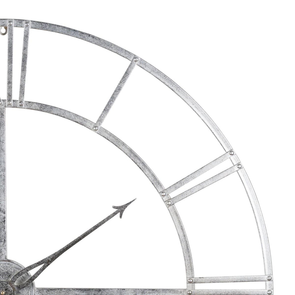 Large Silver Foil Skeleton Wall Clock - Price Crash Furniture