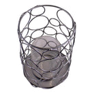 Large Silver Metal Abstract Design Candle Holder - Price Crash Furniture