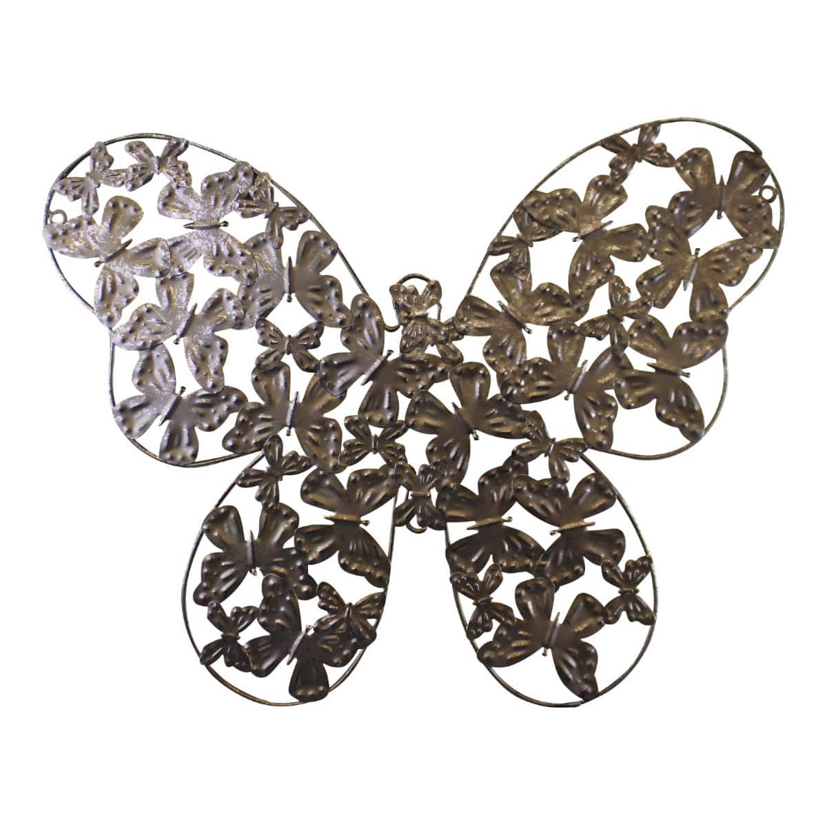 Large Silver Metal Butterfly Design Wall Decor - Price Crash Furniture