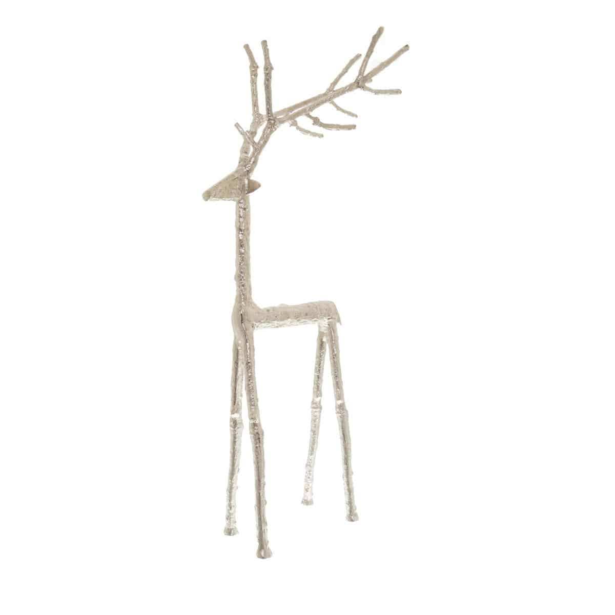Large Silver Standing Stag Ornament - Price Crash Furniture