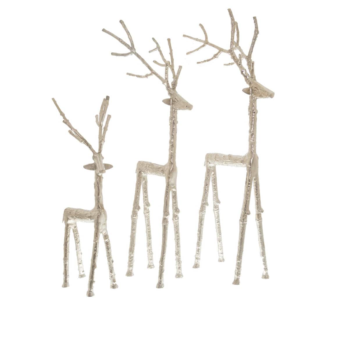 Large Silver Standing Stag  Ornament - Price Crash Furniture
