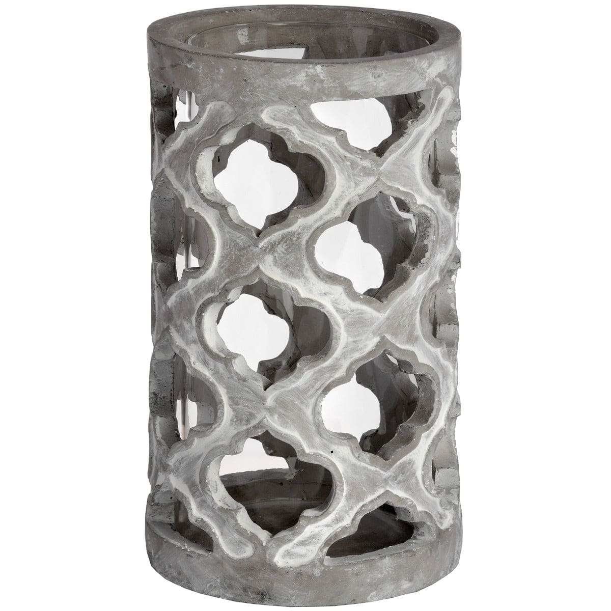 Large Stone Effect Patterned Candle Holder - Price Crash Furniture