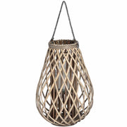 Large Wicker Bulbous Lantern - Price Crash Furniture