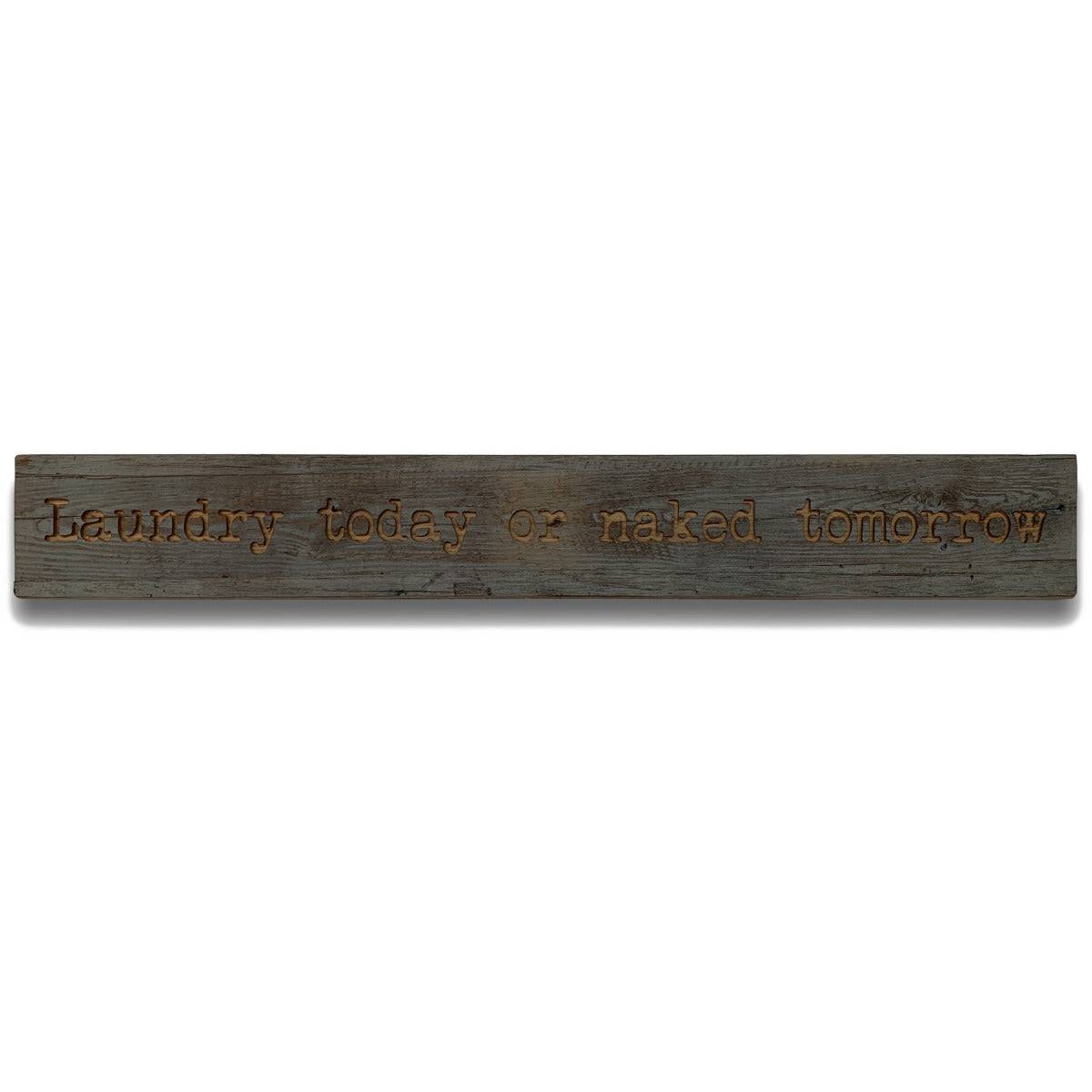 Laundry Grey Wash Wooden Message Plaque - Price Crash Furniture