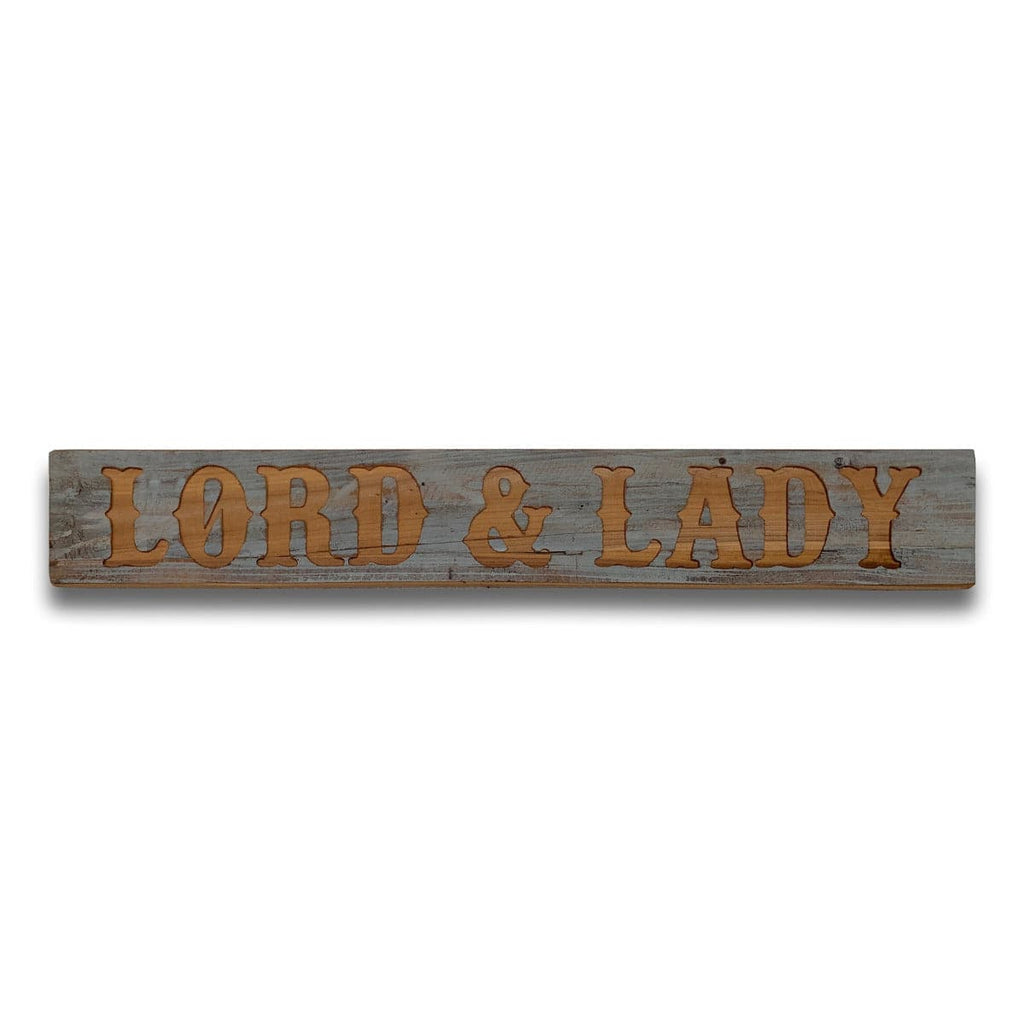 Lord & Lady Grey Wash Wooden Message Plaque - Price Crash Furniture