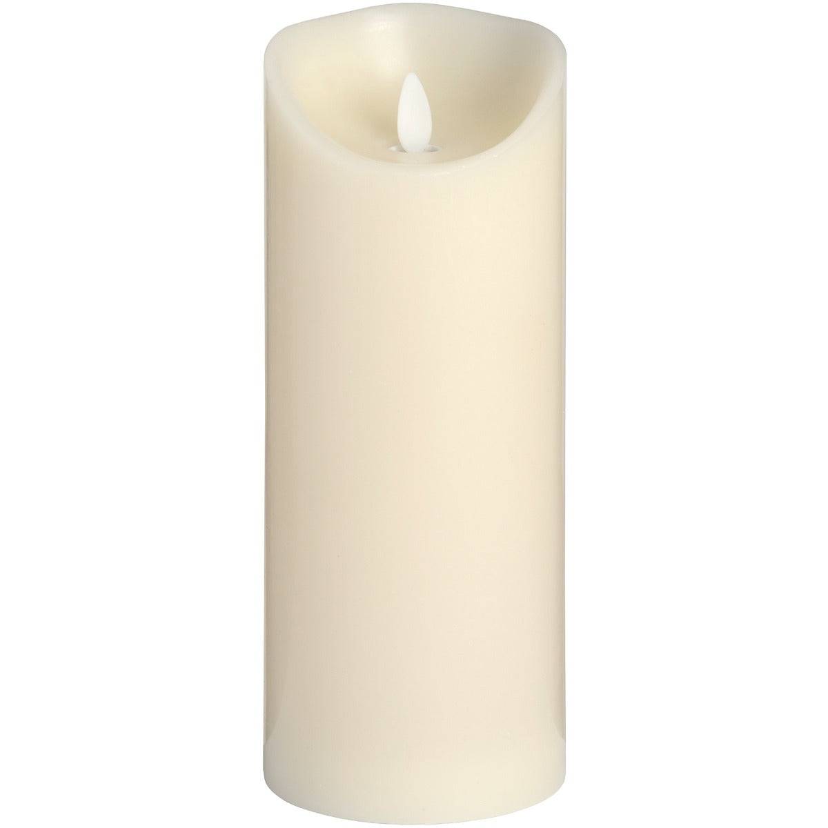 Luxe Collection 3.5 x9 Cream Flickering Flame LED Wax Candle - Price Crash Furniture