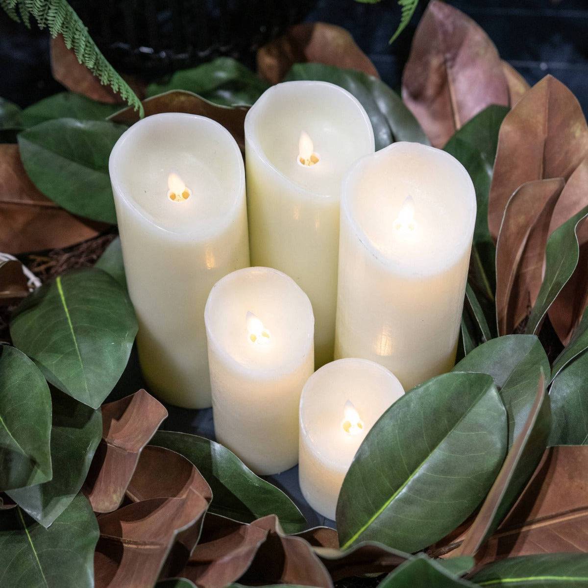 Luxe Collection 3.5 x9 Cream Flickering Flame LED Wax Candle - Price Crash Furniture