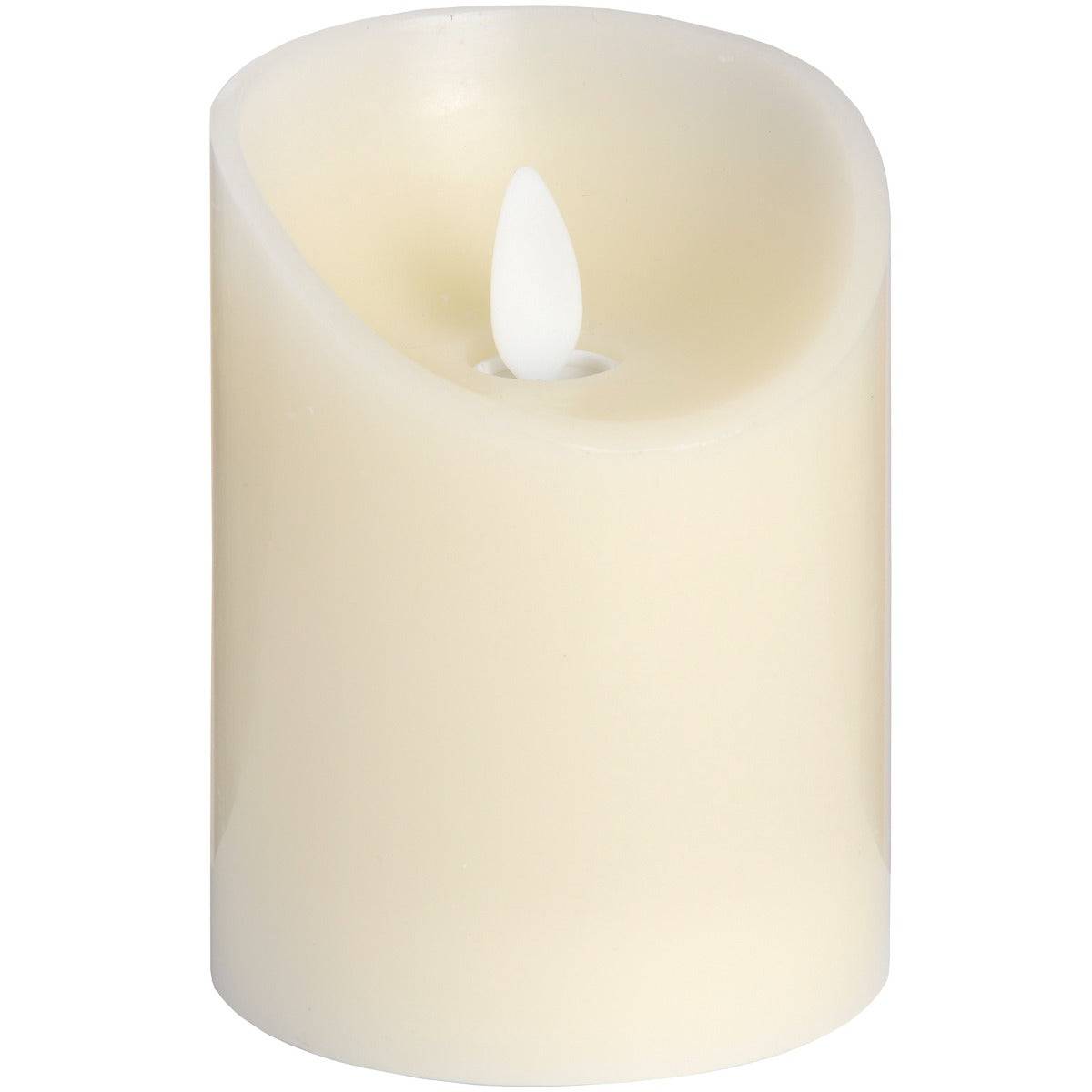 Luxe Collection 3 x 4 Cream Flickering Flame LED Wax Candle - Price Crash Furniture