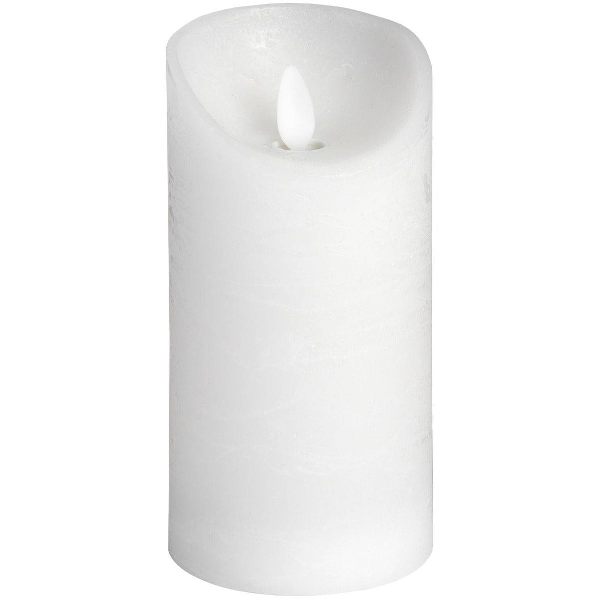 Luxe Collection 3 x 4 White Flickering Flame LED Wax Candle - Price Crash Furniture