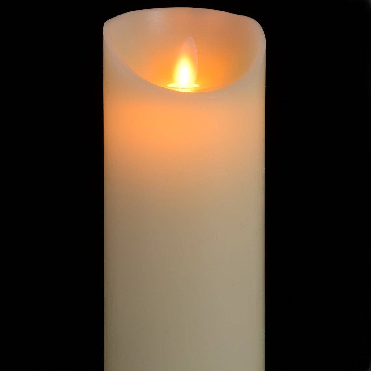 Luxe Collection 3 x 6 Cream Flickering Flame LED Wax Candle - Price Crash Furniture