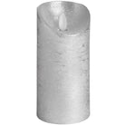 Luxe Collection 3 x 6 Silver Flickering Flame LED Wax Candle - Price Crash Furniture