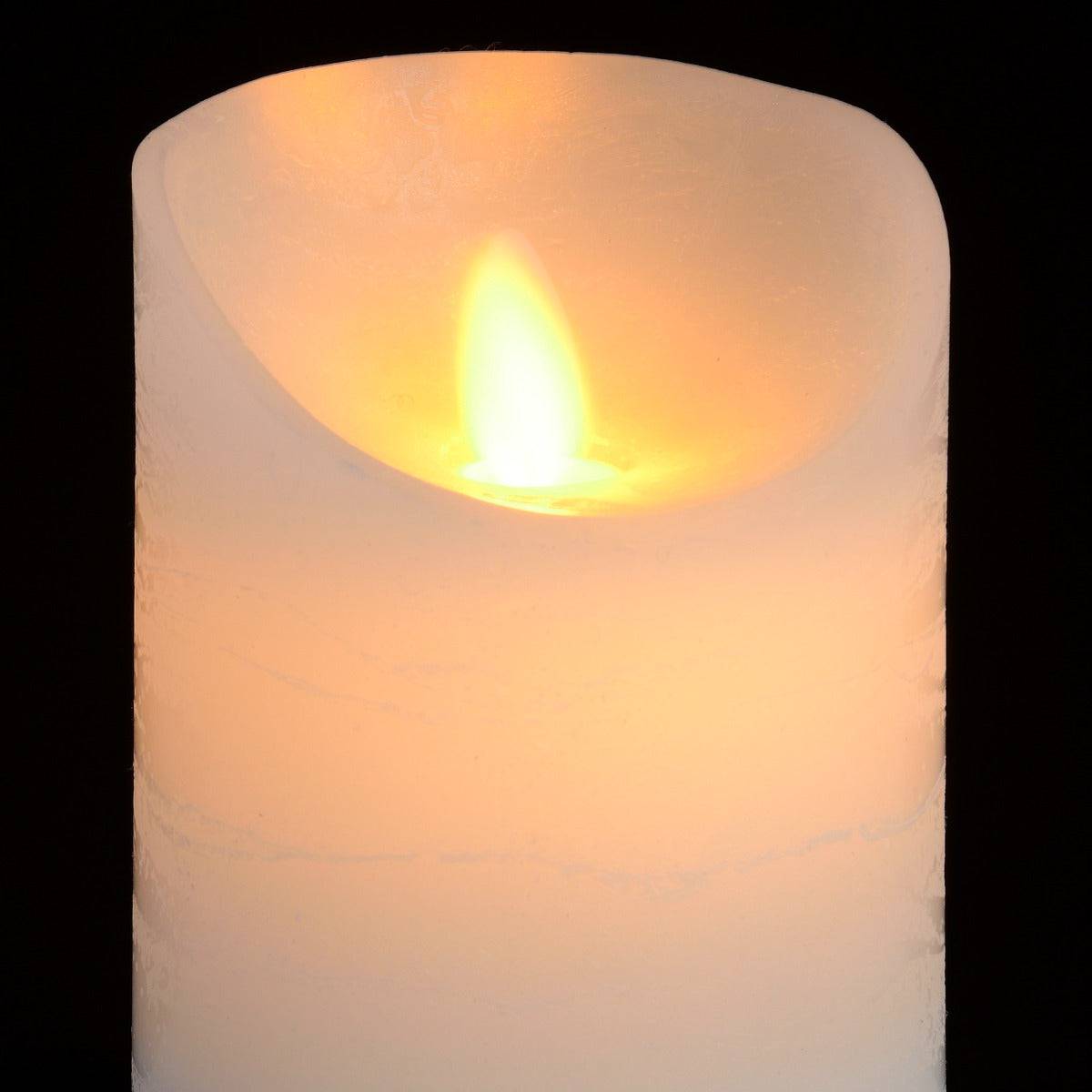 Luxe Collection 3 x 6 White Flickering Flame LED Wax Candle - Price Crash Furniture